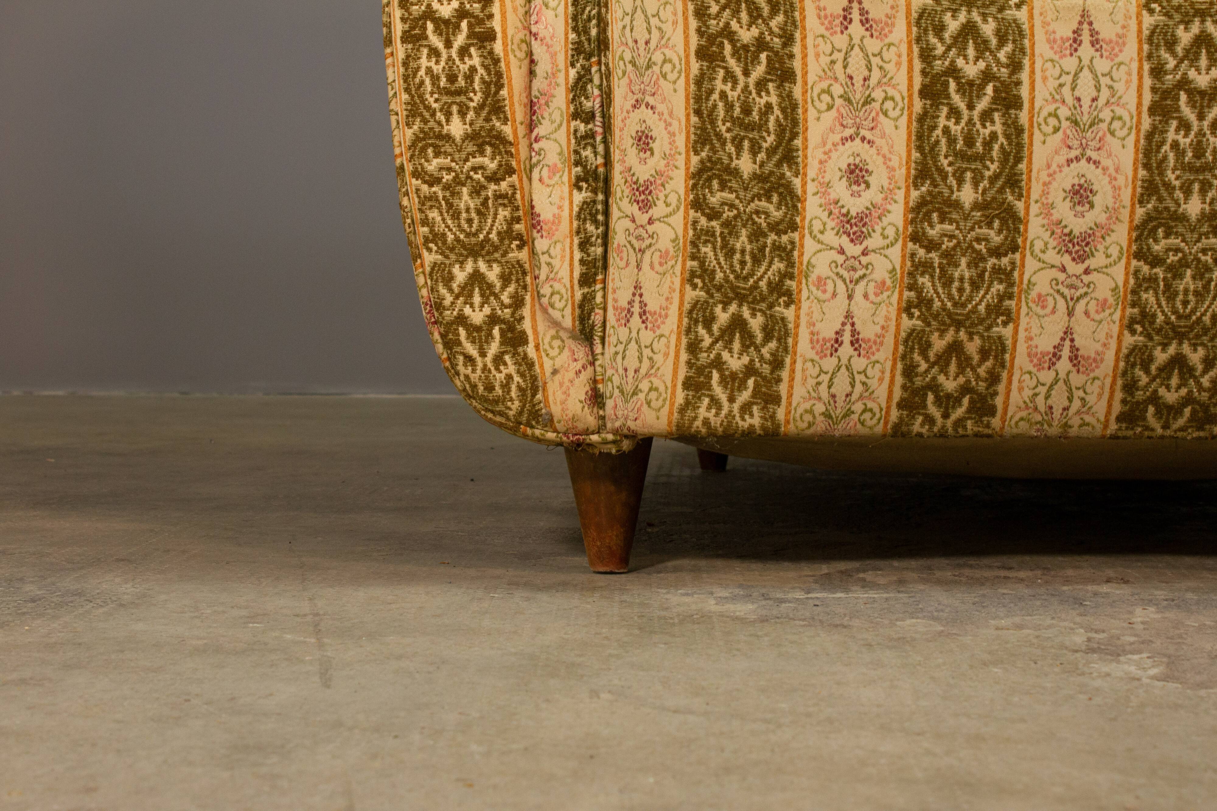 Three-seater sofa and armchair, 50s, set of 2