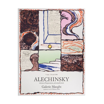 Alechinsky pierre (1927) "travaux d'impression", 1980. affiche originale en lithographie