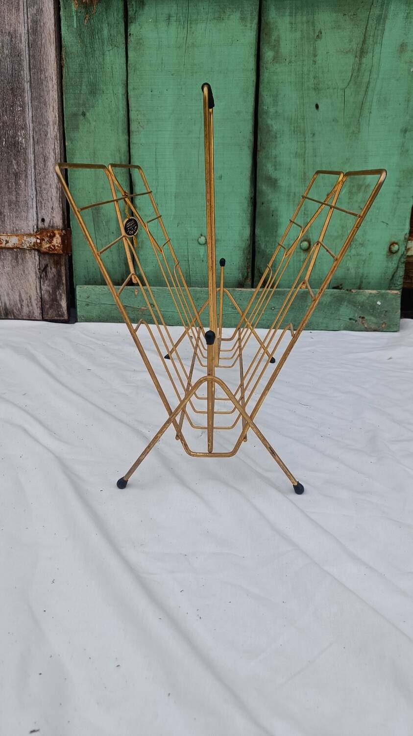 Vintage vinyl magazine rack