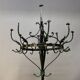 Polychrome Wrought Iron Coat Rack and Umbrella Stand