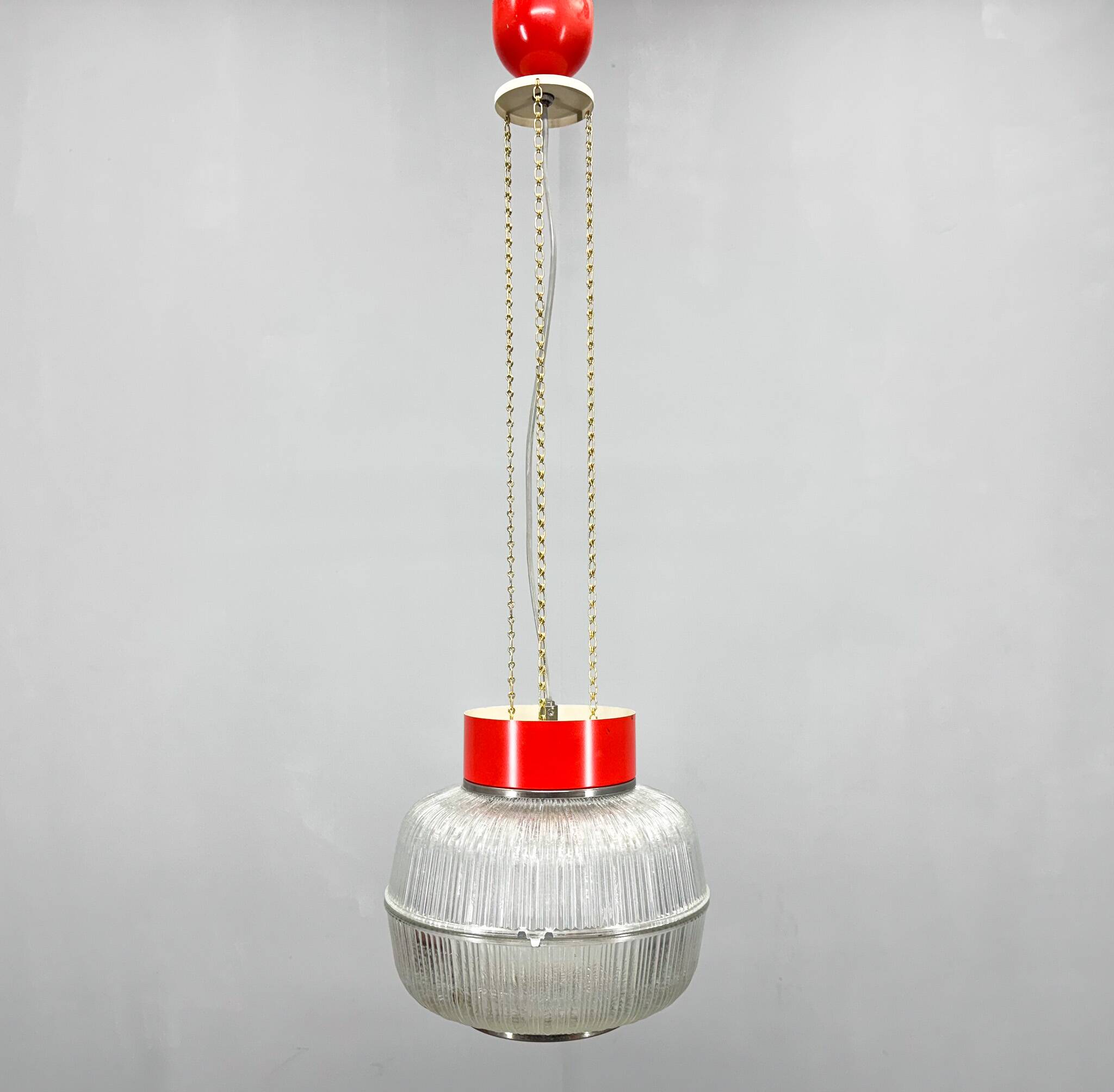 1960's Glass & Metal Pendant, Czechoslovakia