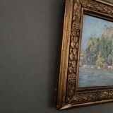 Oil on wood by E. Cousin Crusyn Paris the quays of the Seine 1904
