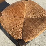 Straw low chair in the style of Charles Dudouyt
