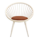 White Yngve Ekström Cirkle chair with leather cushion