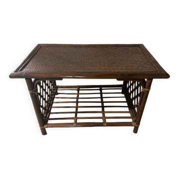 1970s rattan coffee table
