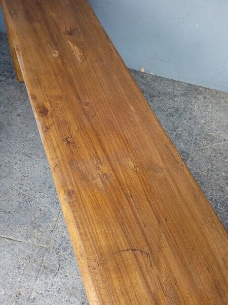 Solid wood bench patinated 140cm