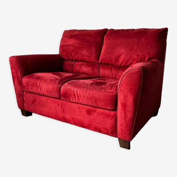 Canapé vintage en velours rouge, Ikea 1990s
