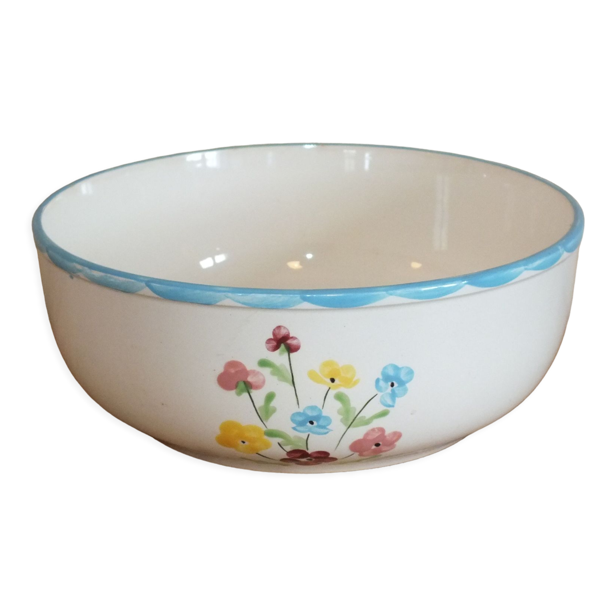 Salad bowl 50s Salins model Jocelyne - flowers