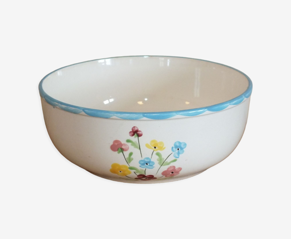 Saladier années 50 Salins modèle Jocelyne - fleurs