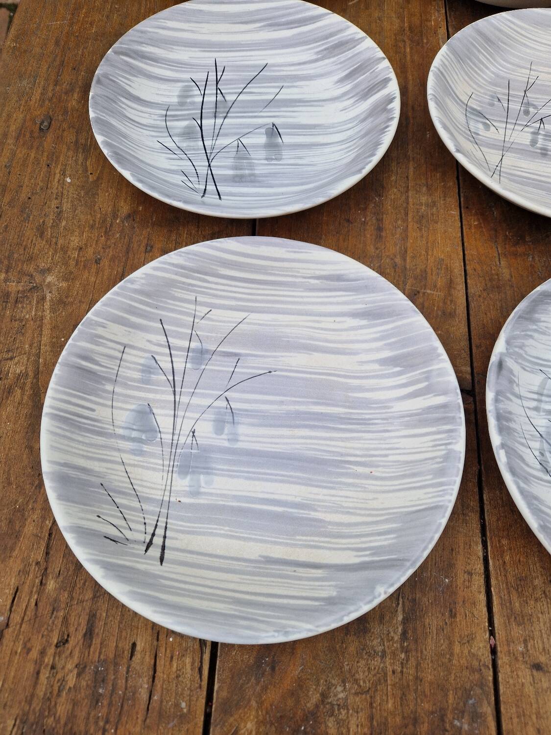 Set of 6 deep plates Niderviller Model Kitten