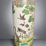 China, Important porcelain scroll vase decorated with cranes and flora, 19th century