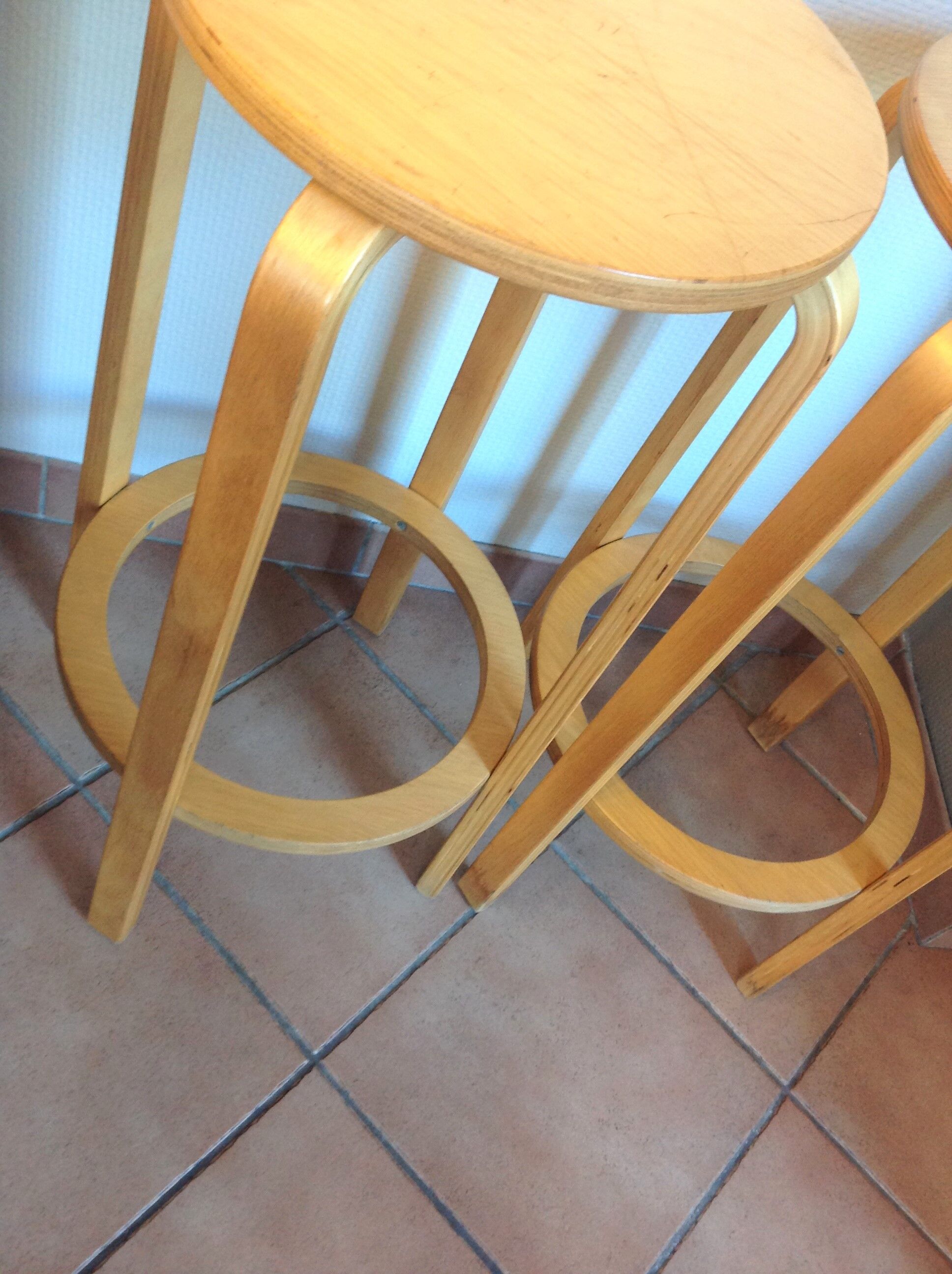 Pair of high Scandinavian/vintage style stools 60s-70s
