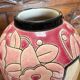 Vase Art Déco en faïence de Longwy, décor floral, 31 cm