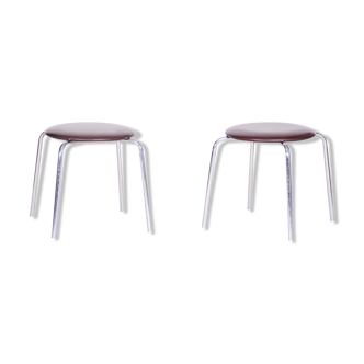 Pair of 1960s Bauhaus stools - Central European