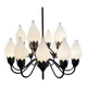 Mid-Century 18-Arm Tulip Pendant Chandelier by Fog & Mørup, Denmark