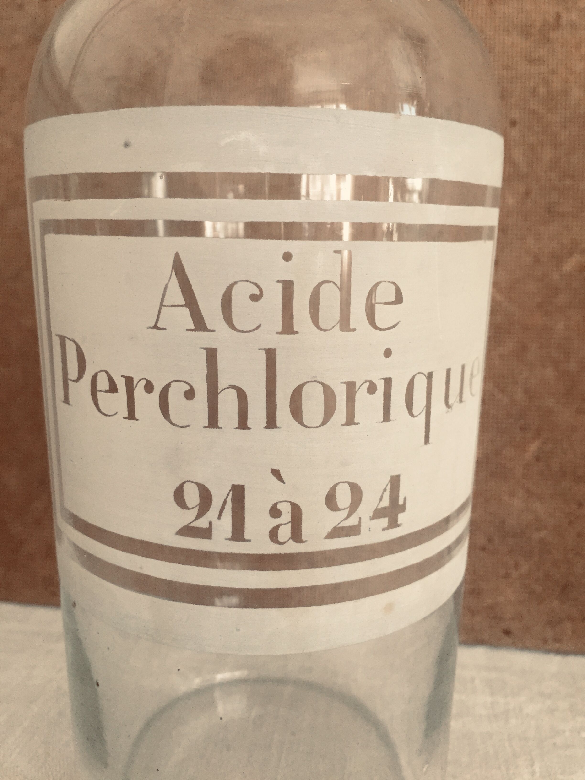 Lot of 2 vials of apothecary, alcohol and acid