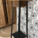 Wood and marble stool
