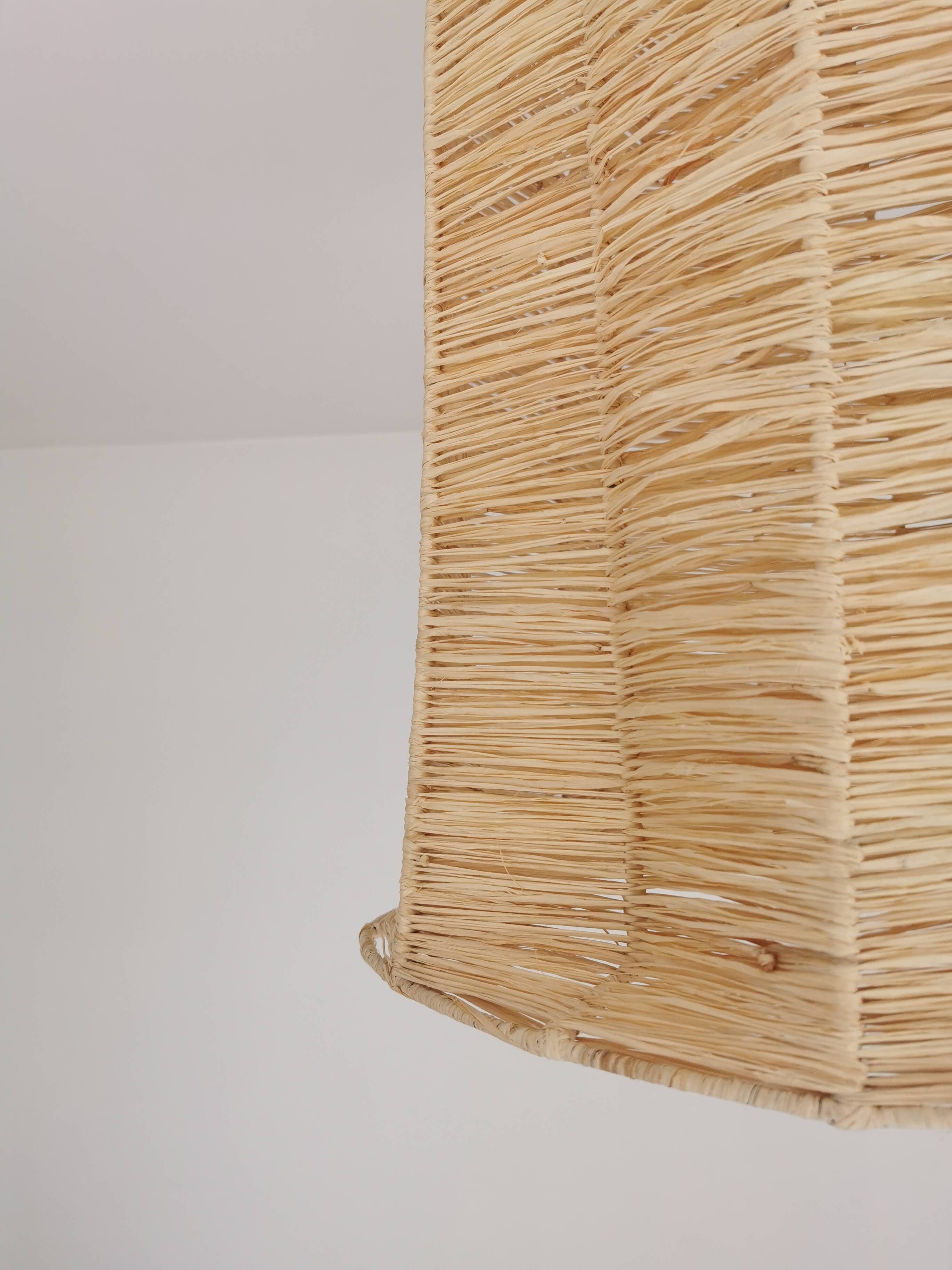 Suspension Gaby in Braided Raffia – 40×50 cm – Handmade in Morocco