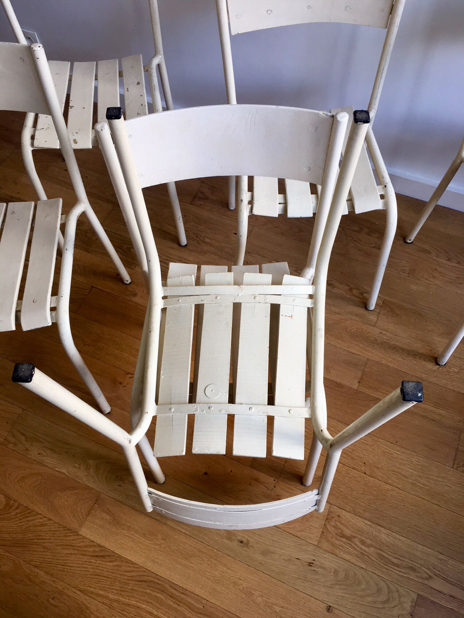 Old chairs of gardens or beaches