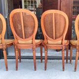 Series of 4 medallion chairs Louis XVI style