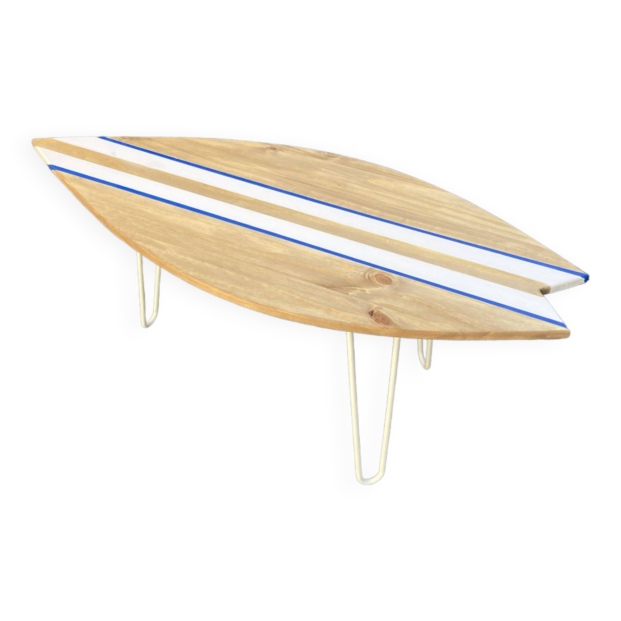 Surf coffee table | hairpin feet