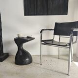 Sofa end in solid wood monoxyl organic shape black color