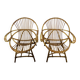 Pair of 1970s rattan shell chairs
