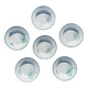 Set of 6 old Sainte Amandinoise earthenware plates with lily of the valley decor
