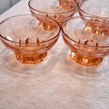 5 vintage thick glass ice cream or champagne coupes