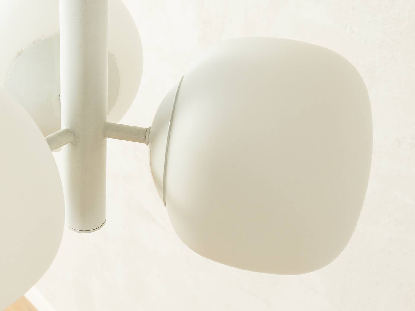 Ceiling lamp from the 1960s with three milk glass shades