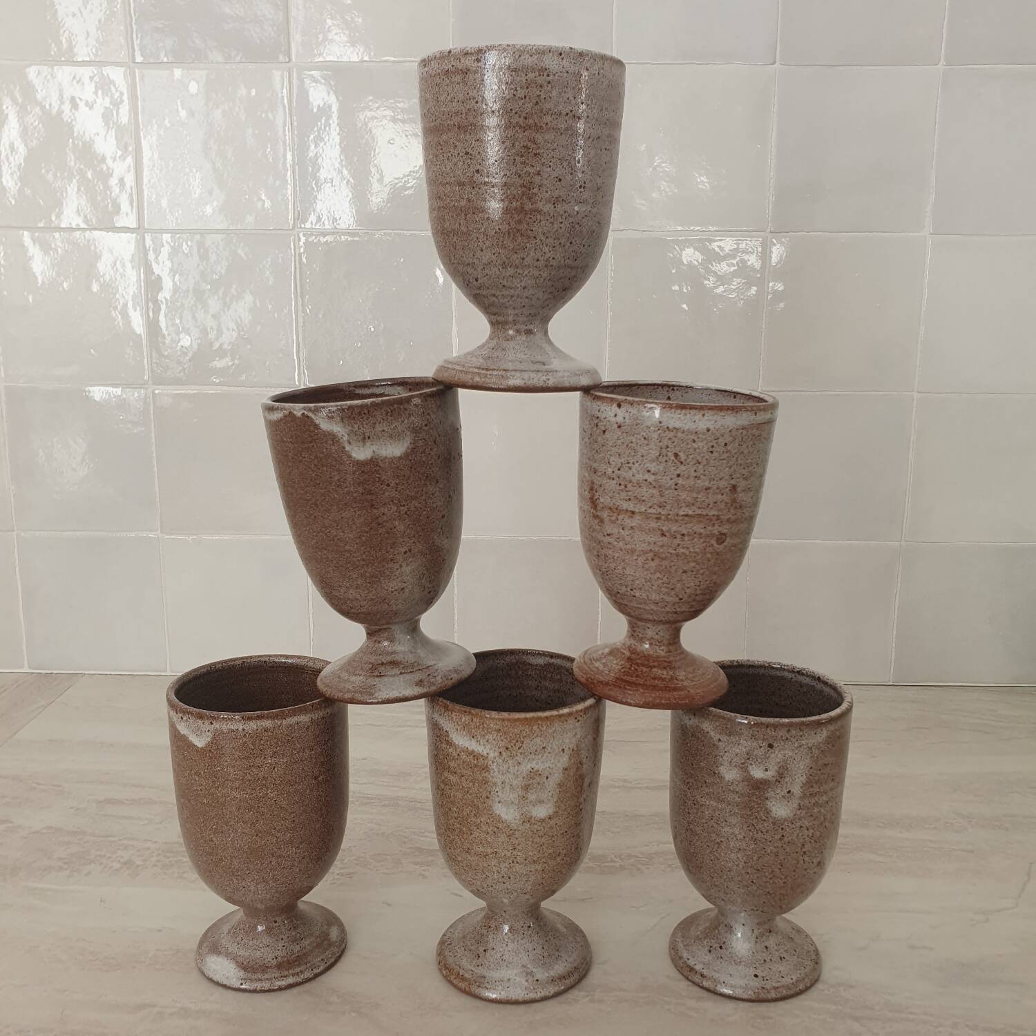 Signed stoneware cups or Mazagran