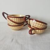 Set of 5 cups with saucers