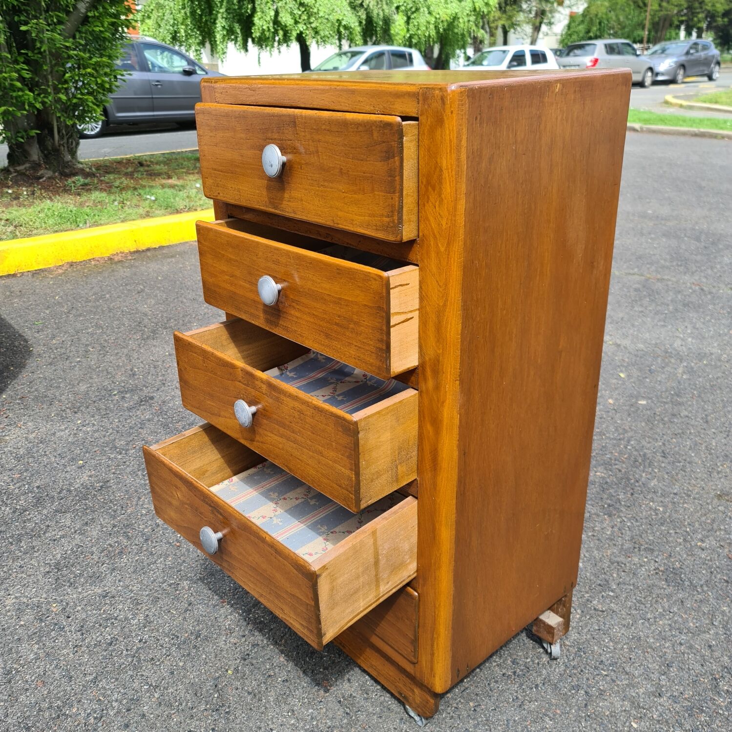 Chiffonnier vintage art deco chest of drawers 1950