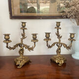Pair of bronze candlesticks