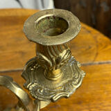 Two-arm chandelier, rocaille style, in bronze