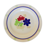 Vintage round serving dish from the Gien factory, Robinson model, in porcelain