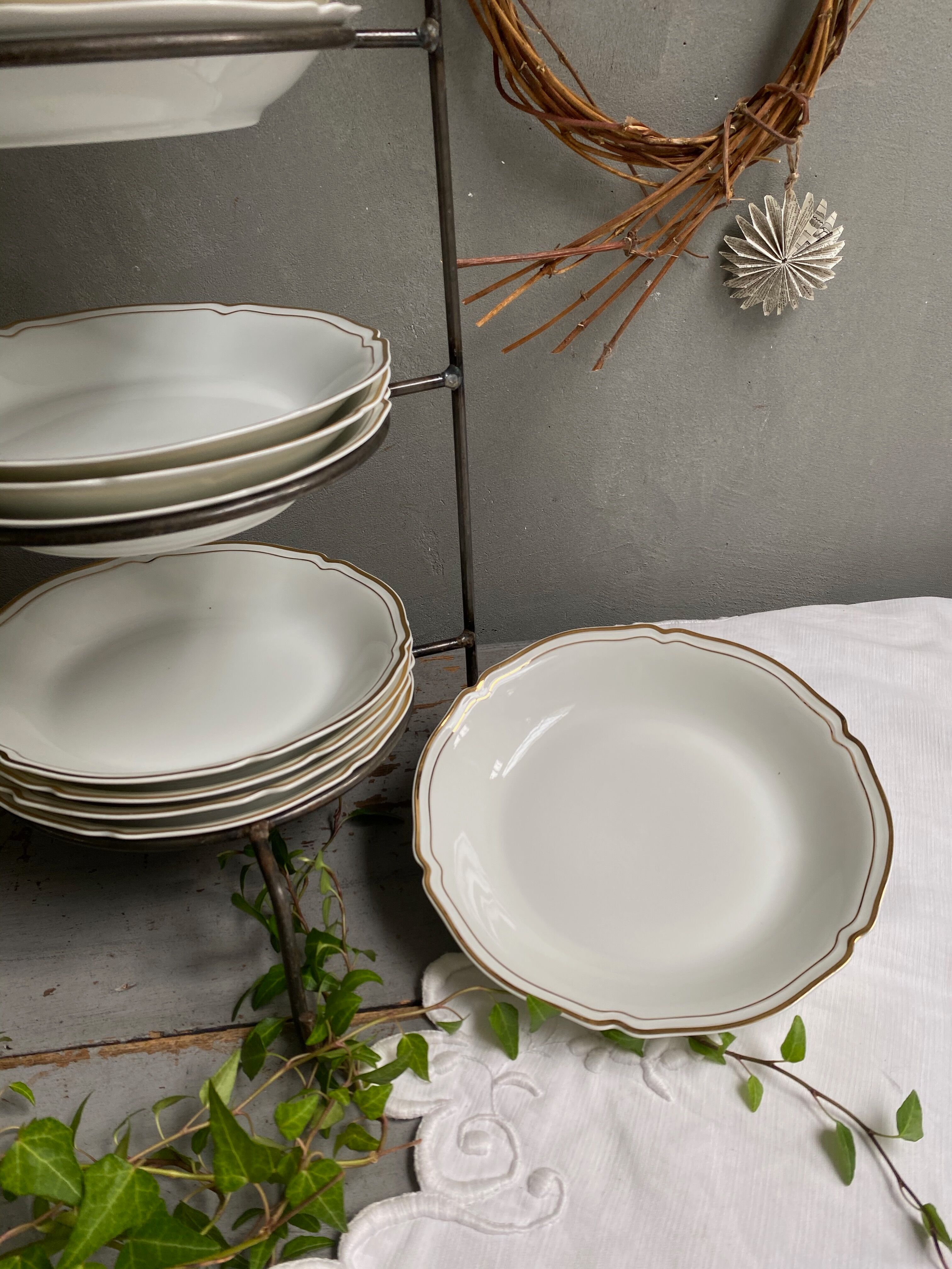 Hollow plates Limoges porcelain