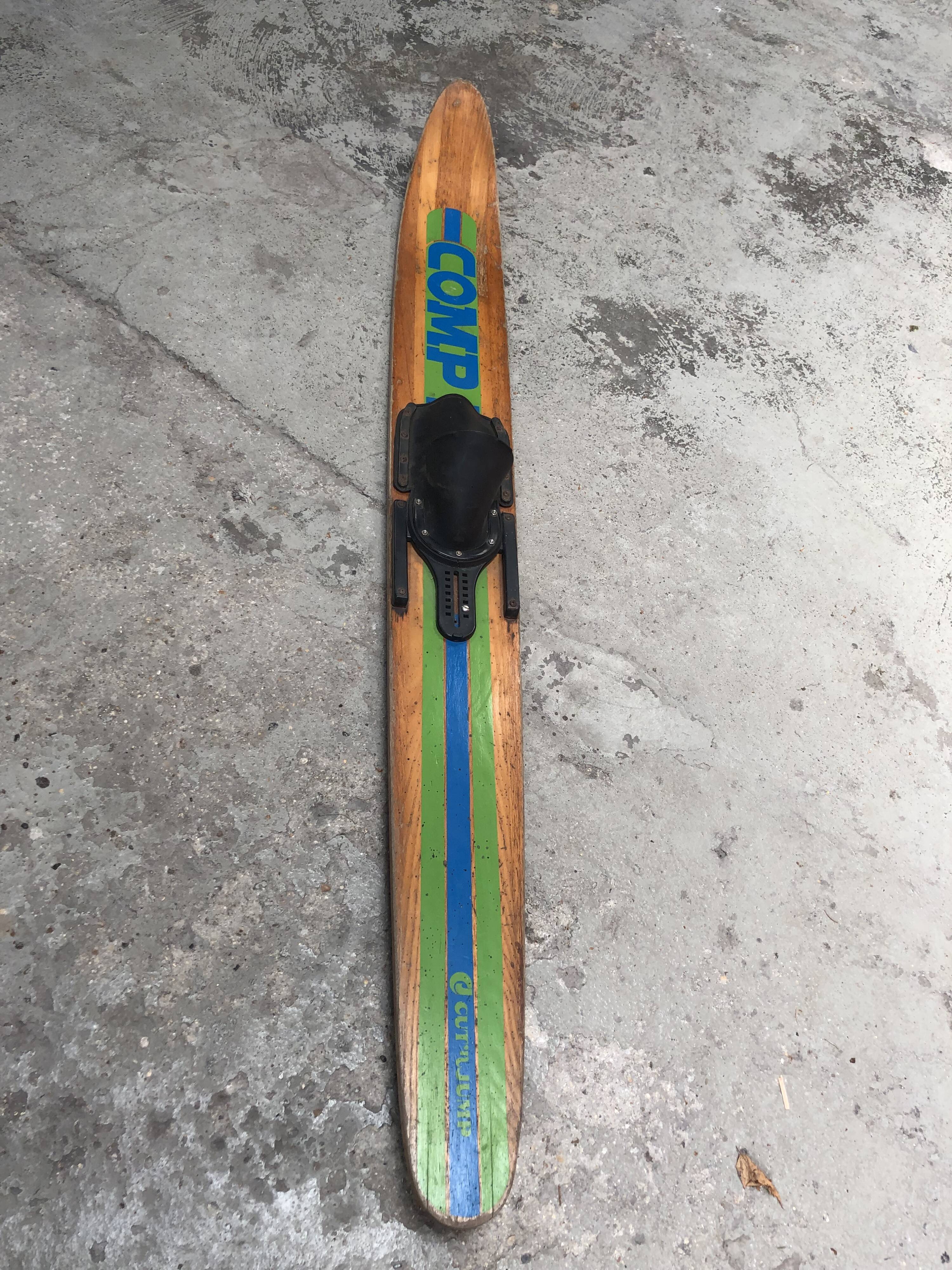 Old wooden water skis