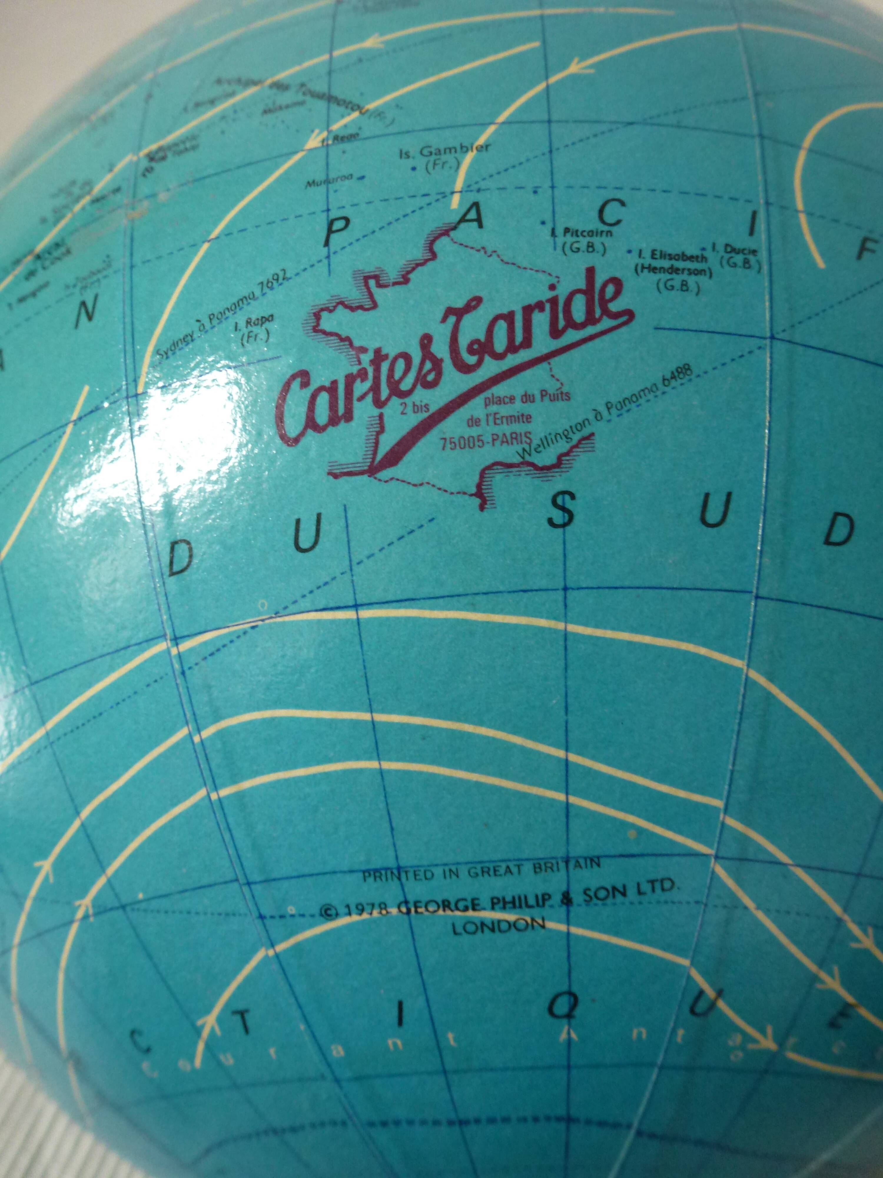 Globe World Map Taride 1978