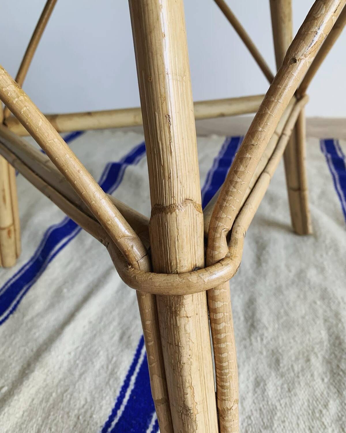 Revamped vintage rattan coffee table