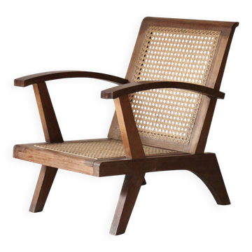 Wooden armchair with caning, 1954