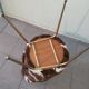Chaise + pouf moumoute orange vache brun blanc vintage