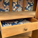 Parisian art deco wardrobe in solid raw oak, removable