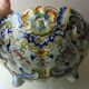 Old ceramic pot cover, decoration flowers, Rouen