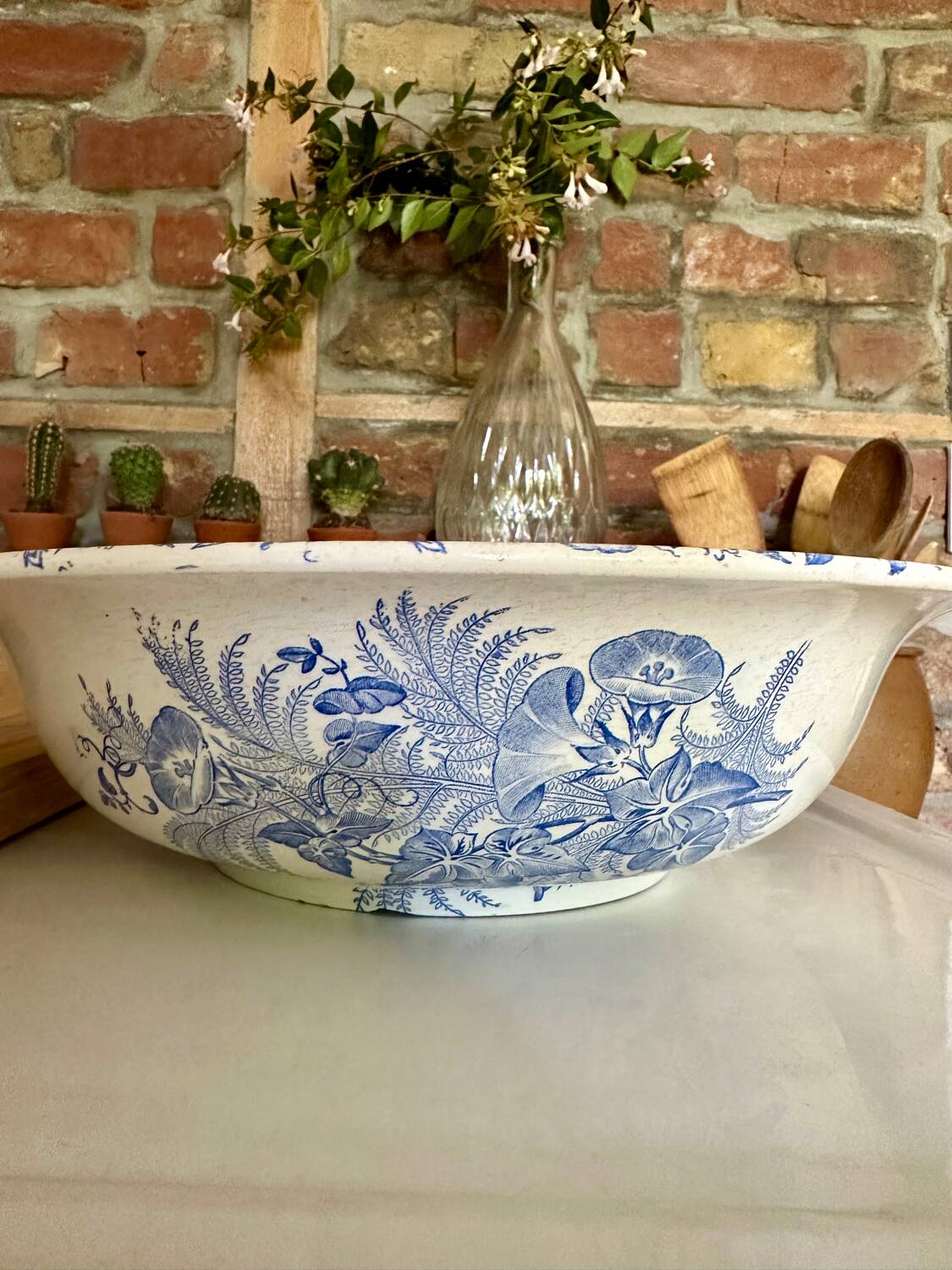 Large old ceramic salad bowl