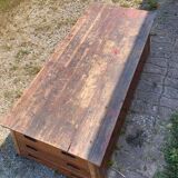 Large vintage wooden chest gymnast plinth