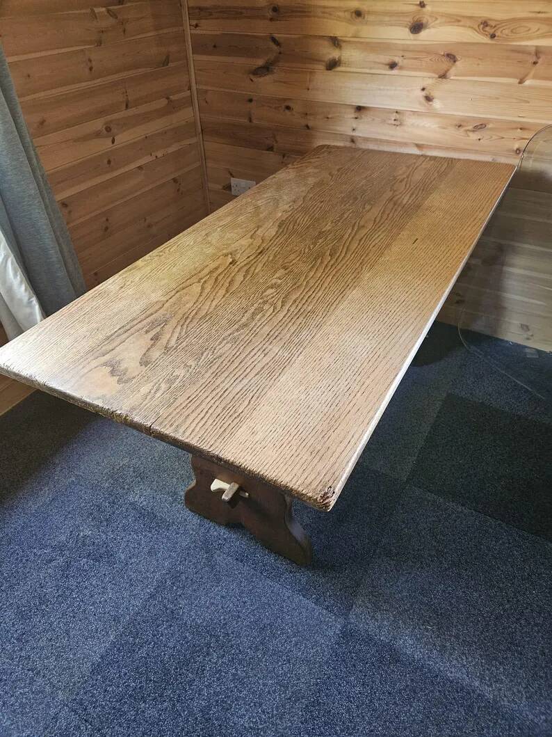 Vintage refectory table in solid oak