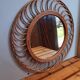 Miroir Soleil vintage en rotin année 1960