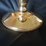 Glass and gold metal cake display - vintage