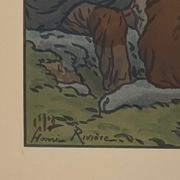 Lithograph by Henri Rivière The Wind of Noroît - The Old Ones